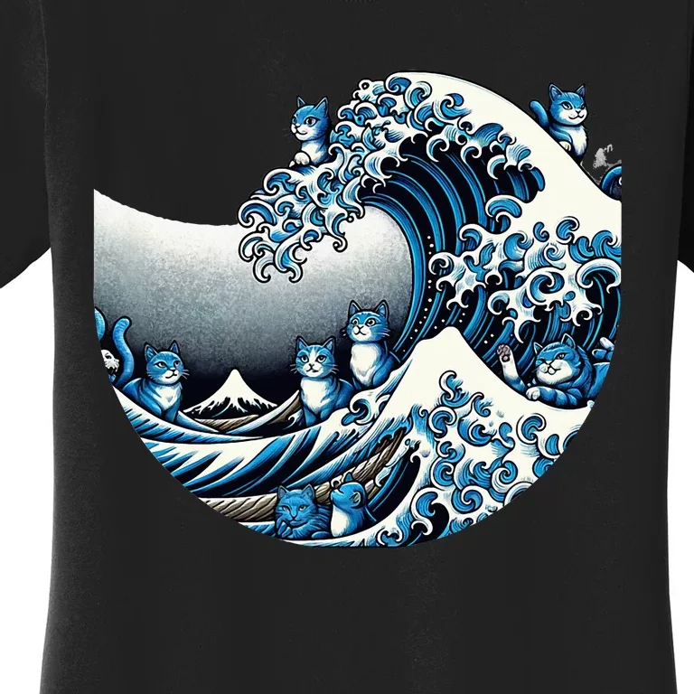 Cute Wave Of Blue Cats For Kamala Women's T-Shirt