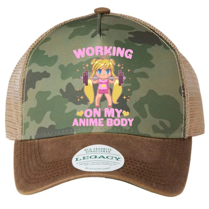 Cute Working On My Anime Body Legacy Tie Dye Trucker Hat