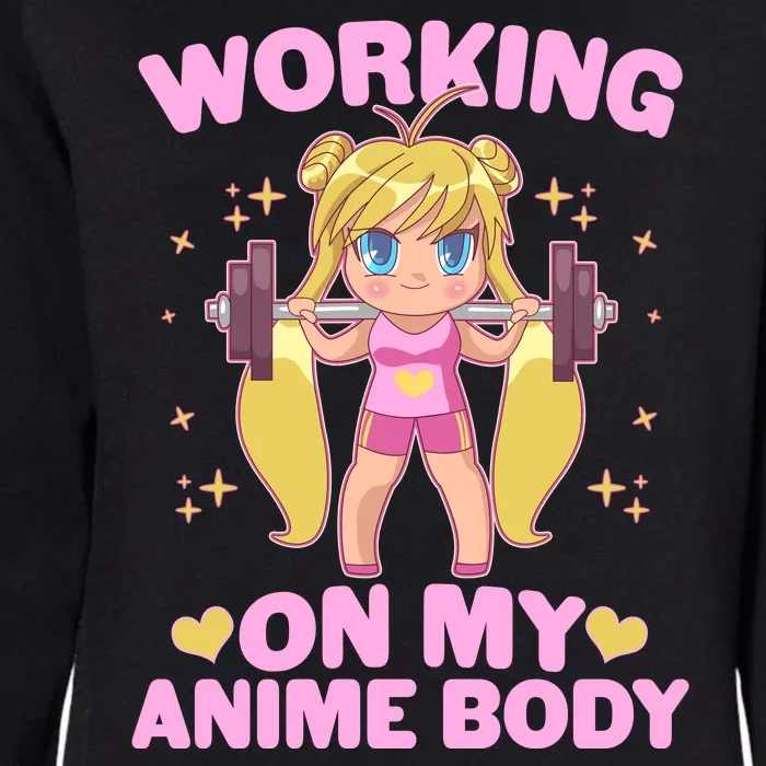 Cute Working On My Anime Body Womens California Wash Sweatshirt