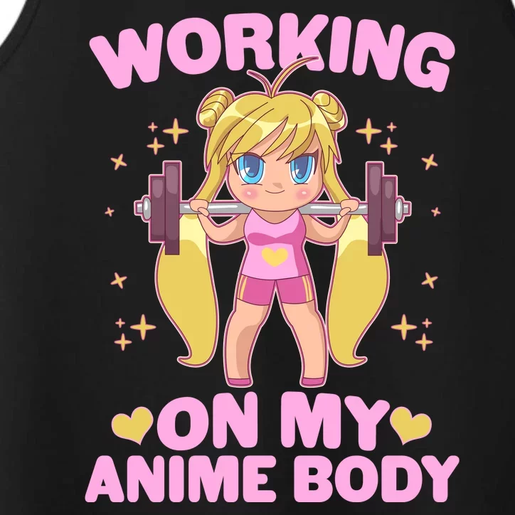 Cute Working On My Anime Body Performance Tank