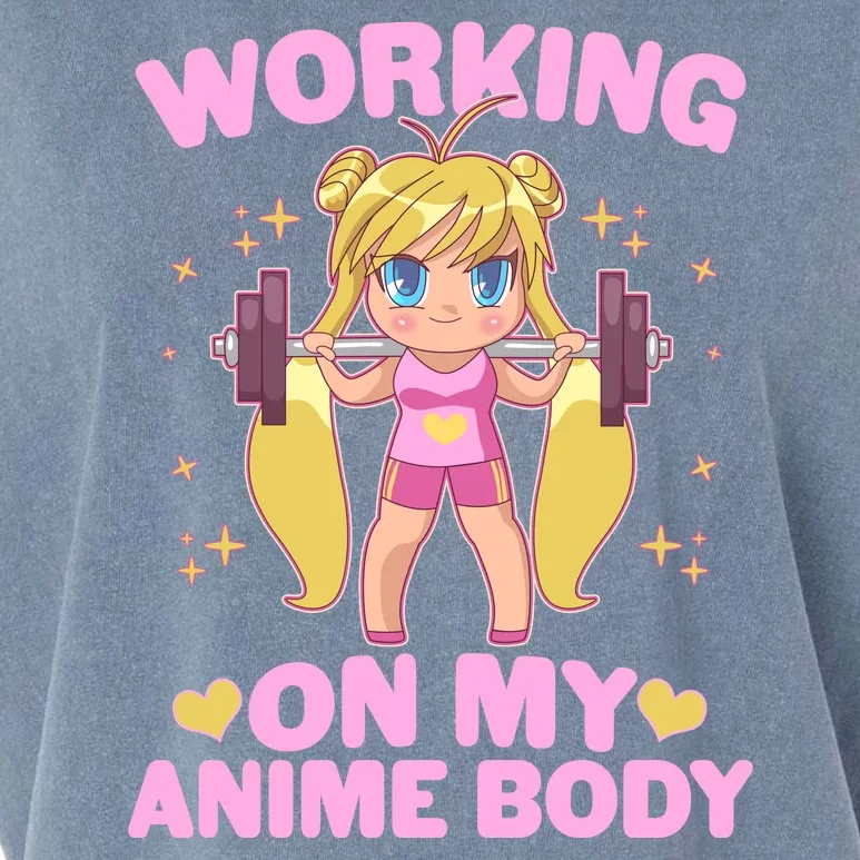 Cute Working On My Anime Body Garment-Dyed Women's Muscle Tee