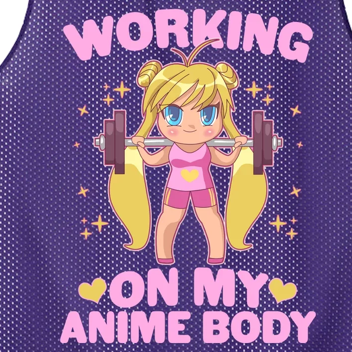 Cute Working On My Anime Body Mesh Reversible Basketball Jersey Tank