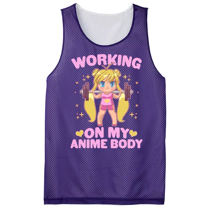 Cute Working On My Anime Body Mesh Reversible Basketball Jersey Tank