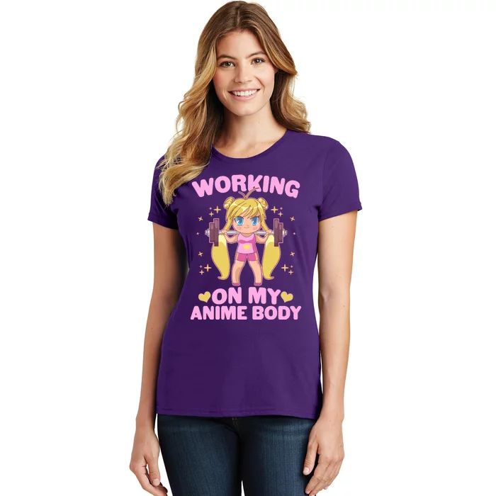 Cute Working On My Anime Body Women's T-Shirt