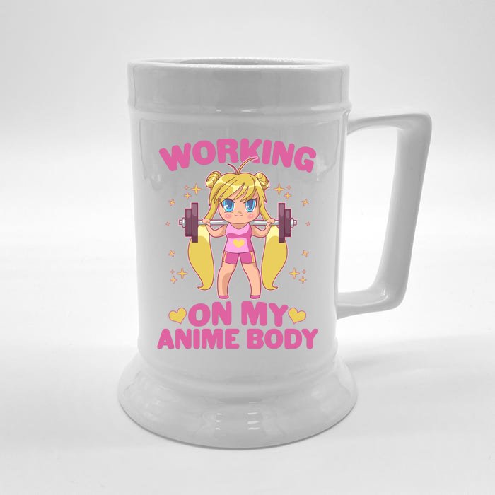 Cute Working On My Anime Body Front & Back Beer Stein