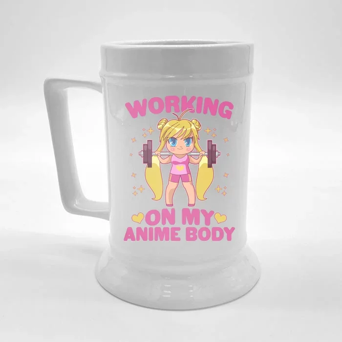 Cute Working On My Anime Body Front & Back Beer Stein