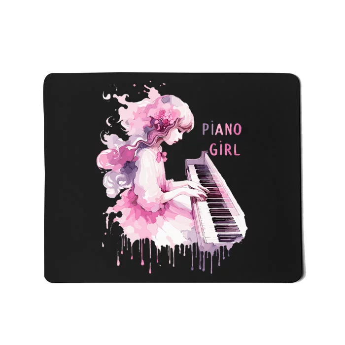 Cute Watercolor Piano Girl Pianist Keyboard Musician Music Mousepad