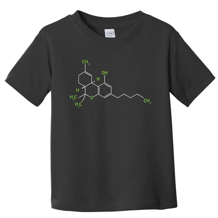 Cannabis Weed Pot Molecule Thc Marijuana Stoner Gift Toddler T-Shirt