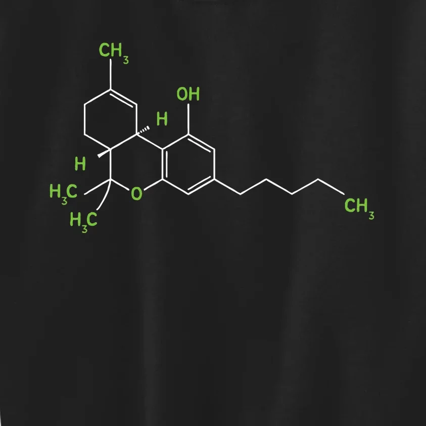 Cannabis Weed Pot Molecule Thc Marijuana Stoner Gift Kids Sweatshirt