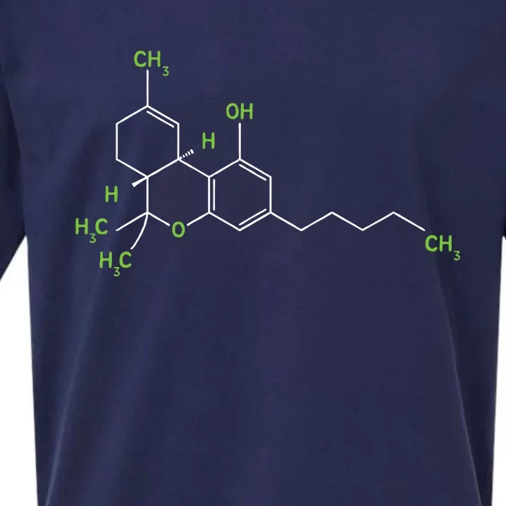 Cannabis Weed Pot Molecule Thc Marijuana Stoner Gift Sueded Cloud Jersey T-Shirt