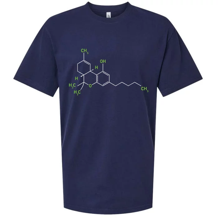 Cannabis Weed Pot Molecule Thc Marijuana Stoner Gift Sueded Cloud Jersey T-Shirt