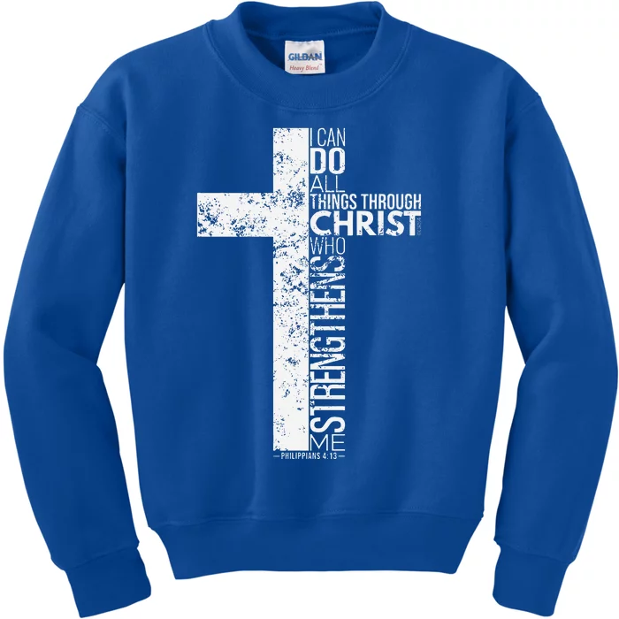 Cross With Philippians 413 Christian Kids Sweatshirt