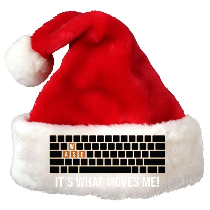 Cool WASD PC Gamer Keyboard Funny Its What Moves Me Gaming Premium Christmas Santa Hat