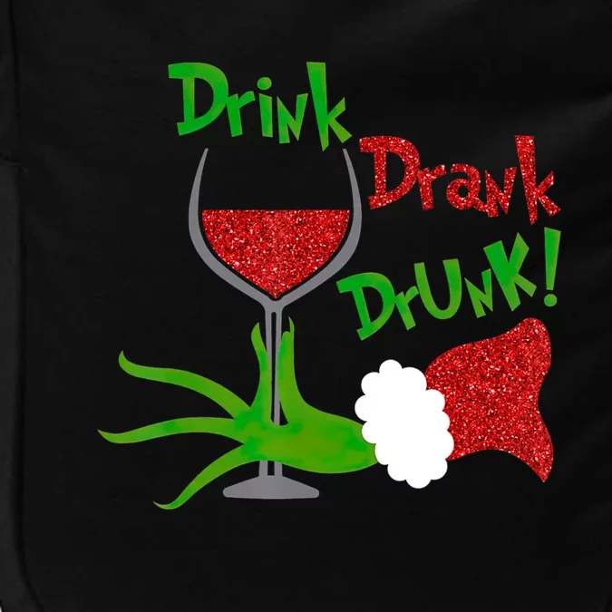 Christmas Wine Party Drink Drank Drunk Wine Glass Impact Tech Backpack