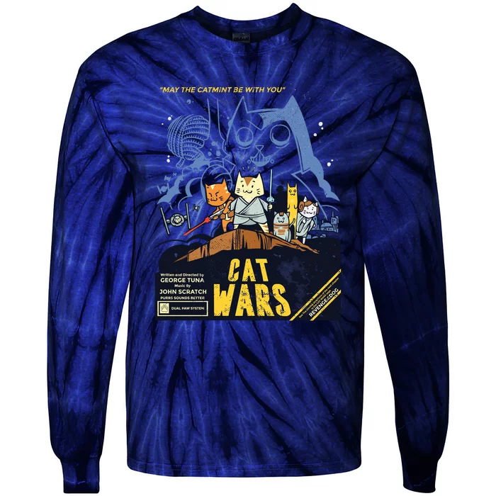 Cat Wars Parody Tie-Dye Long Sleeve Shirt