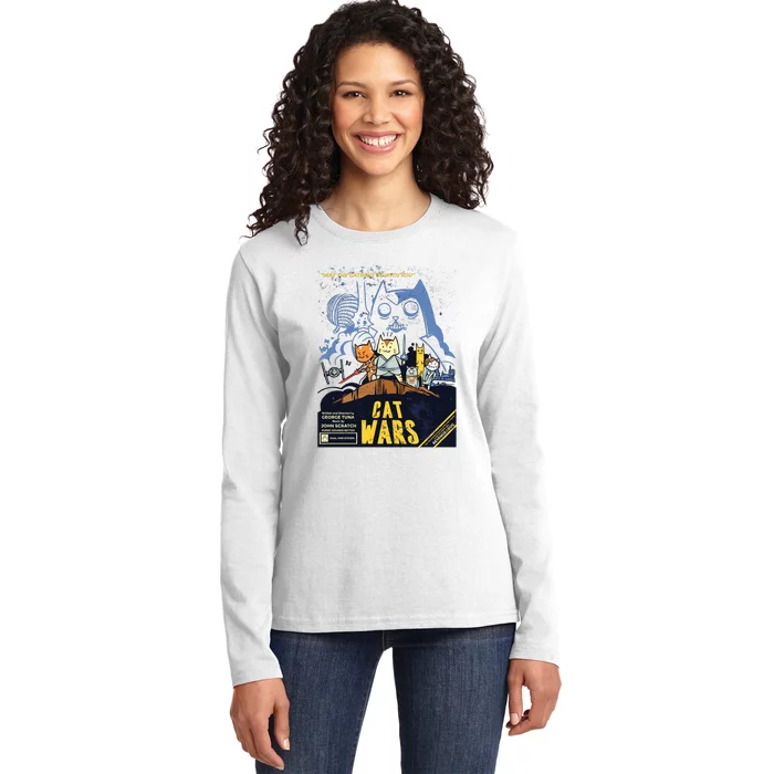 Cat Wars Parody Ladies Long Sleeve Shirt