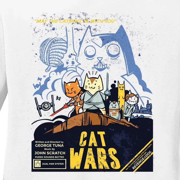 Cat Wars Parody Ladies Long Sleeve Shirt