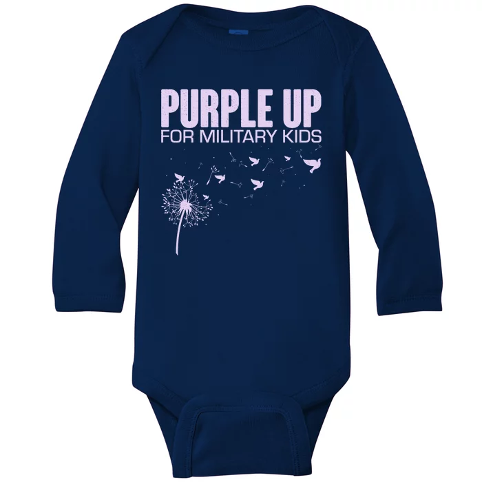 Cute Wear Purple Dandelion Dove Birds Baby Long Sleeve Bodysuit