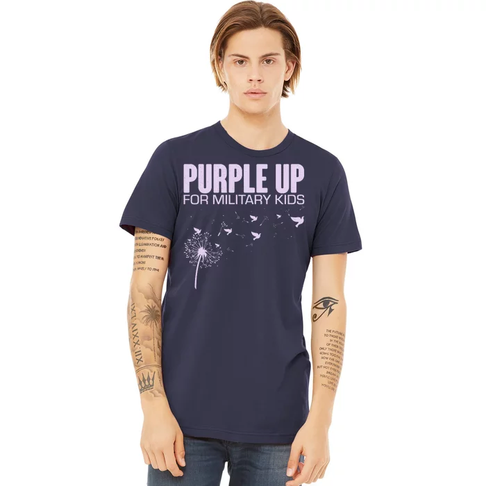 Cute Wear Purple Dandelion Dove Birds Premium T-Shirt