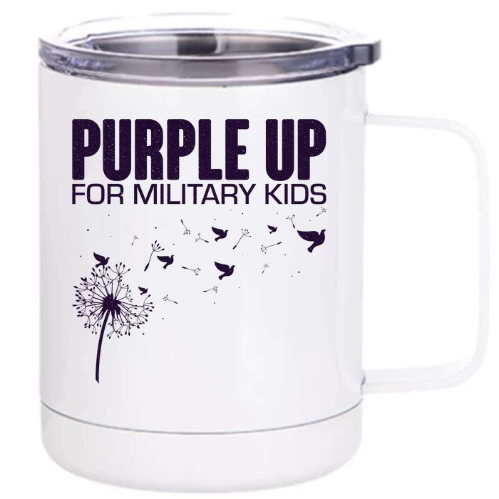 Cute Wear Purple Dandelion Dove Birds Front & Back 12oz Stainless Steel Tumbler Cup