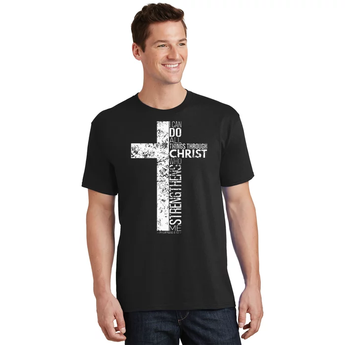 Cross With Philippians 4 13 Christian T-Shirt