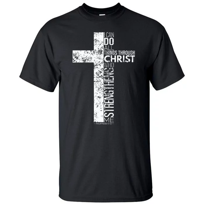 Cross With Philippians 4 13 Christian Tall T-Shirt