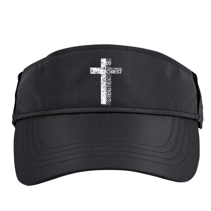 Cross With Philippians 4 13 Christian Adult Drive Performance Visor