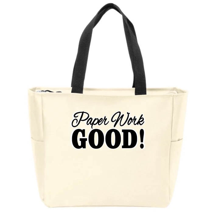 Charleston White Paper Work Good Zip Tote Bag