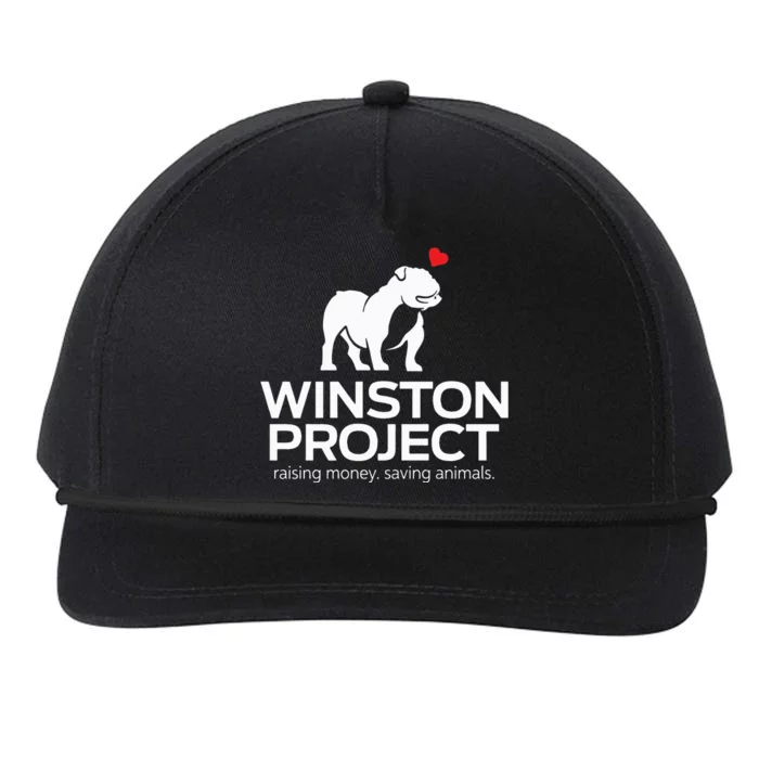 Cute Winston Project Bulldog supports animal rescue Snapback Five-Panel Rope Hat