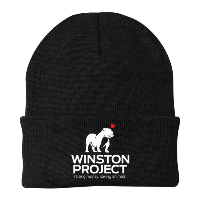 Cute Winston Project Bulldog supports animal rescue Knit Cap Winter Beanie