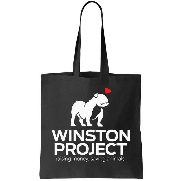 Cute Winston Project Bulldog supports animal rescue Tote Bag