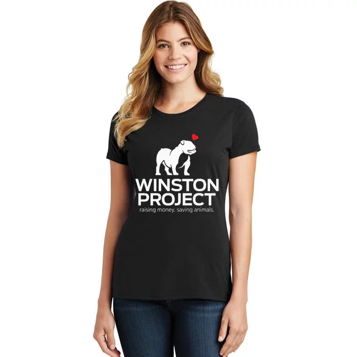 Cute Winston Project Bulldog supports animal rescue Women's T-Shirt