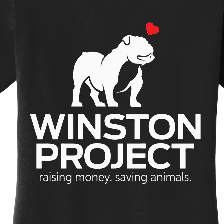 Cute Winston Project Bulldog supports animal rescue Women's T-Shirt