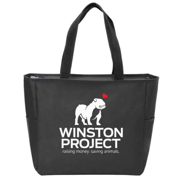 Cute Winston Project Bulldog supports animal rescue Zip Tote Bag