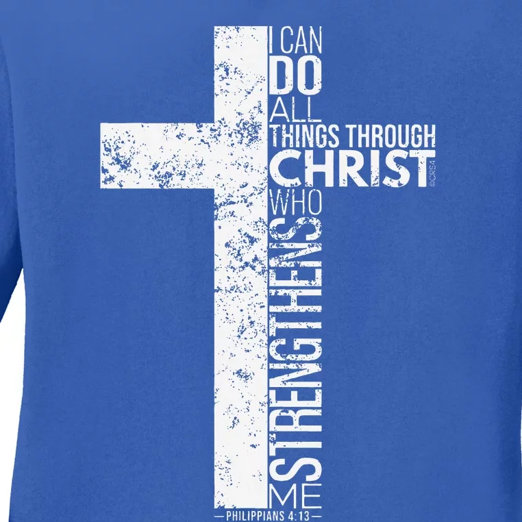 Cross With Philippians 413 Christian Ladies Long Sleeve Shirt