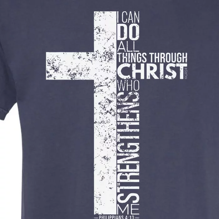 Cross With Philippians 413 Christian Garment-Dyed Heavyweight T-Shirt