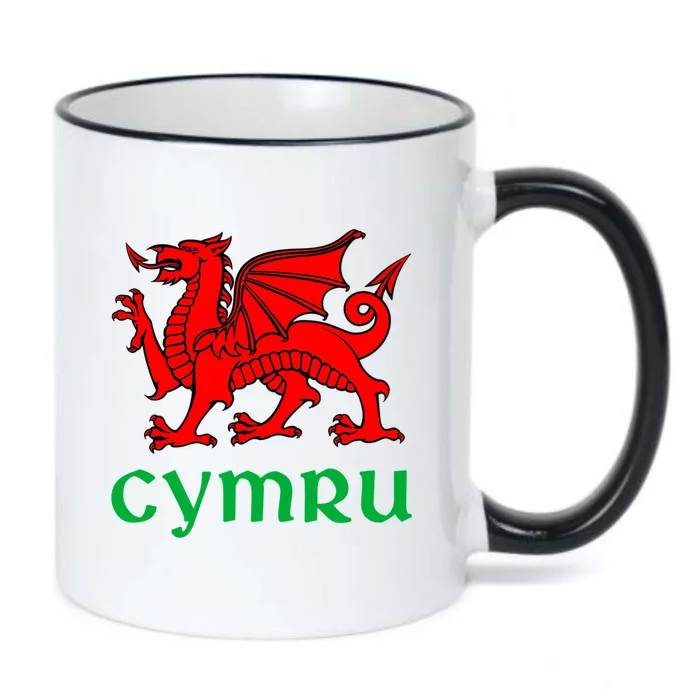 Cymru Welsh Pride Gift Red Dragon Of Wales Flag Funny Gift Black Color Changing Mug