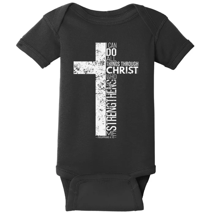 Cross With Philippians 413 Christian Baby Bodysuit