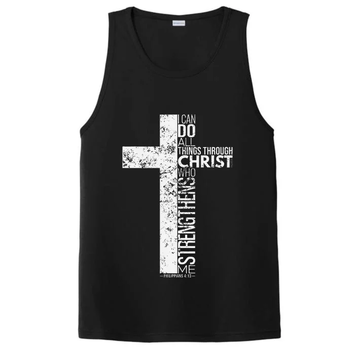 Cross With Philippians 413 Christian Performance Tank