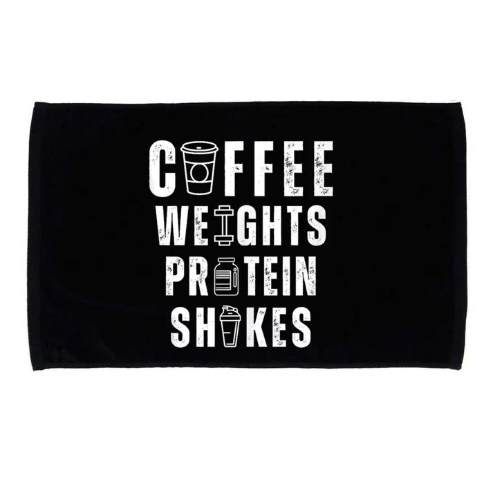 Coffee Weights Protein Shakes Microfiber Hand Towel