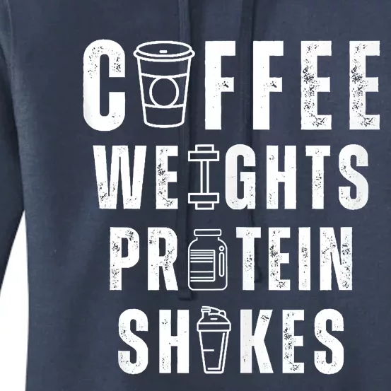 Coffee Weights Protein Shakes Women's Pullover Hoodie