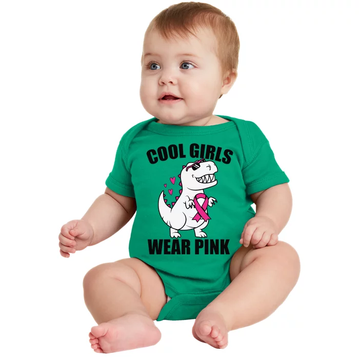 Cool Wear Pin.K Trex Breast Cancer Awareness Baby Bodysuit