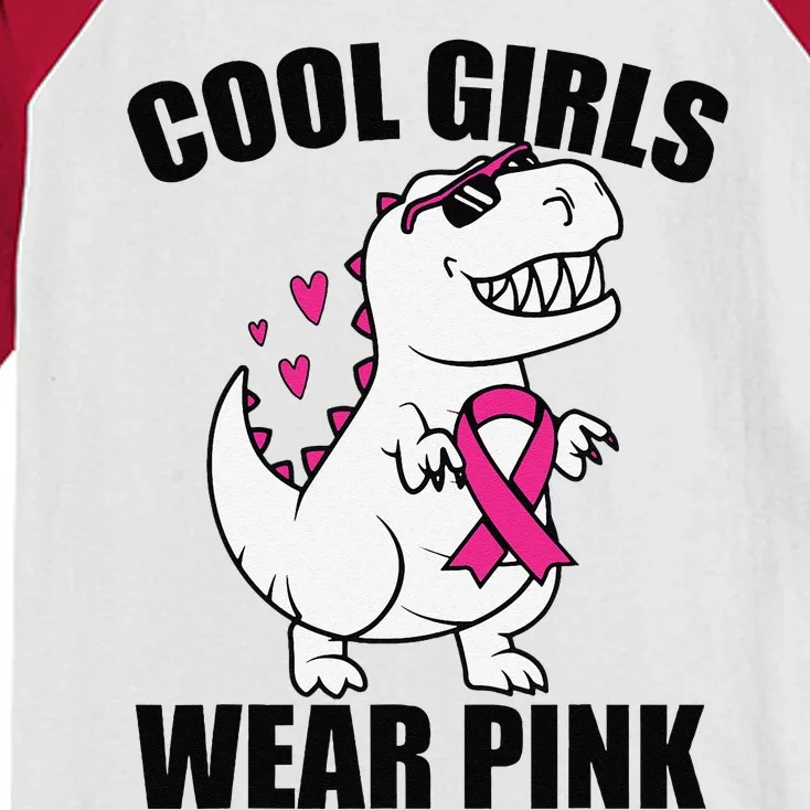 Cool Wear Pin.K Trex Breast Cancer Awareness Kids Colorblock Raglan Jersey