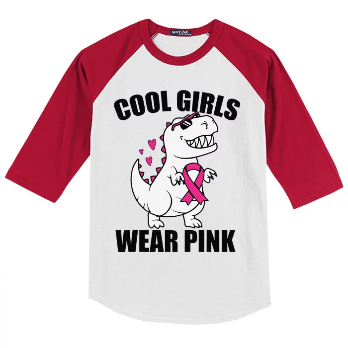 Cool Wear Pin.K Trex Breast Cancer Awareness Kids Colorblock Raglan Jersey