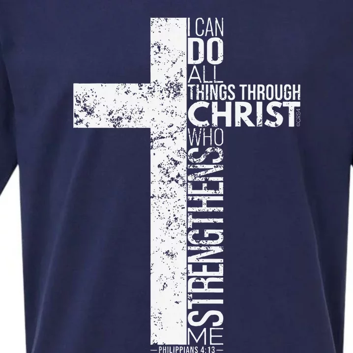 Cross With Philippians 413 Christian Sueded Cloud Jersey T-Shirt