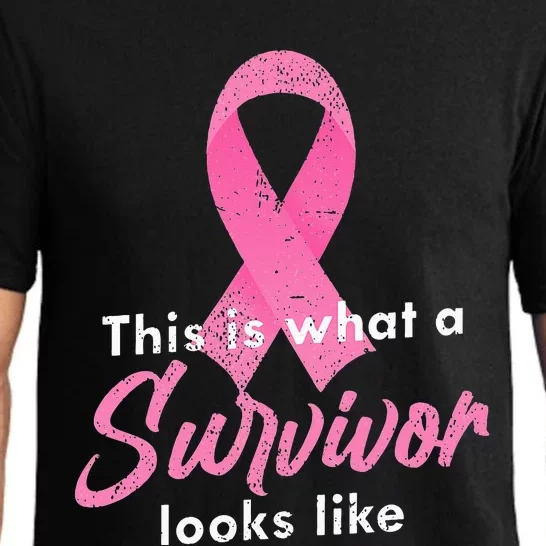 Cancer Warrior Pink Ribbon Survivor Breast Cancer Awareness Pajama Set