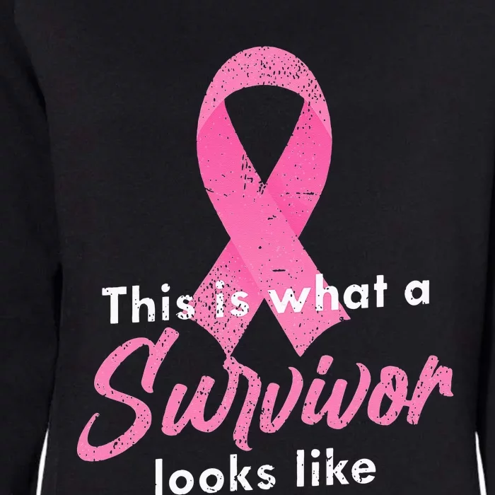 Cancer Warrior Pink Ribbon Survivor Breast Cancer Awareness Womens California Wash Sweatshirt