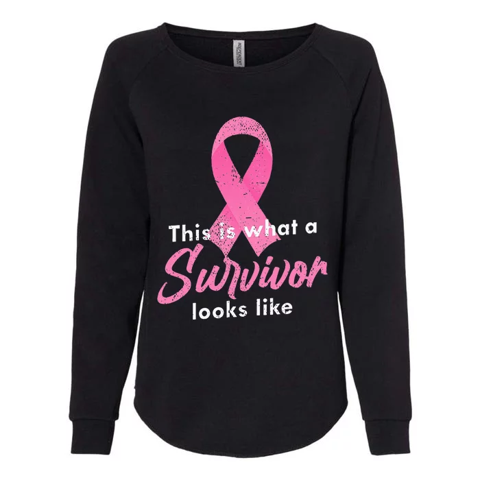 Cancer Warrior Pink Ribbon Survivor Breast Cancer Awareness Womens California Wash Sweatshirt