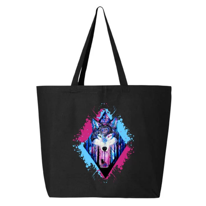 Colorful Wolf Painting Wolves Lover 25L Jumbo Tote