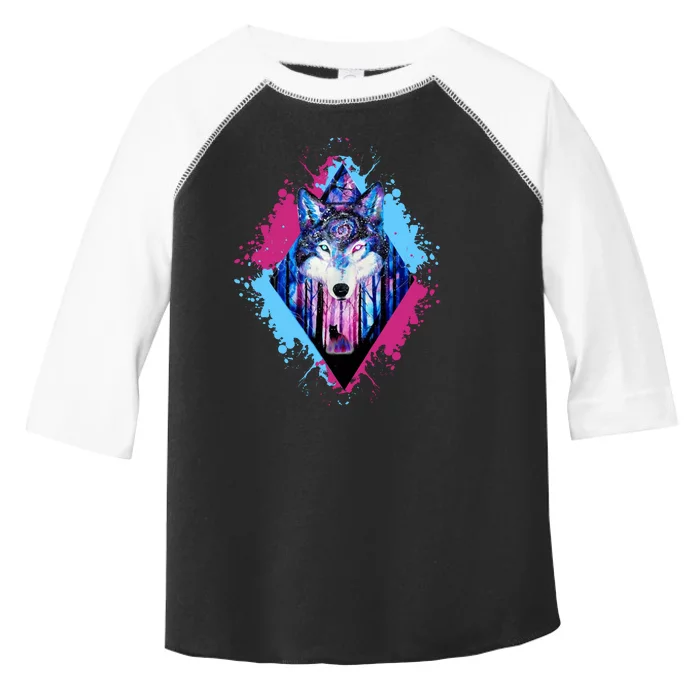 Colorful Wolf Painting Wolves Lover Toddler Fine Jersey T-Shirt